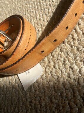 Magnanni Brown Tan Leather Belt 38 Made in Spain Used